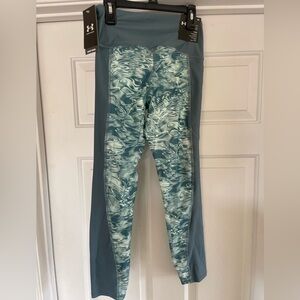 Under Armour Women’s Aqua/Green Swirl Compression Leggings Size S